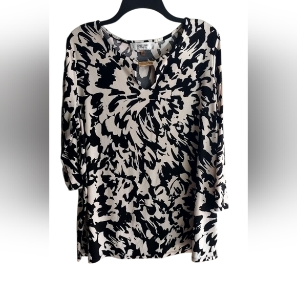 Jones Studio Printed Quarter Sleeve Blouse - Picture 1 of 2